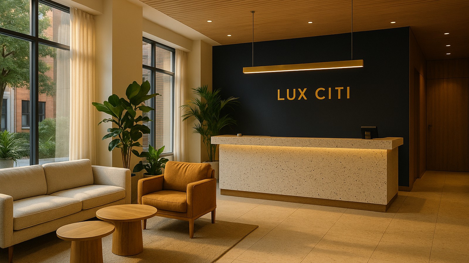 Lobby view of Lux Citi Hotel